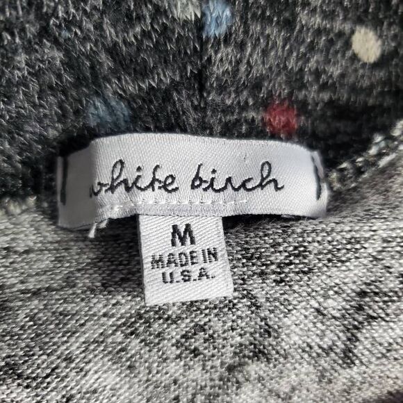 White Birch Gray Polka Dot Cowl Neck Pullover Top Women’s Medium USA Made - Picture 5 of 6